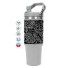 GREY color, 890ml (30oz) stainless Steel Tumbler with Handle