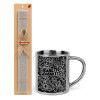 Easter Set, metallic thermal cup (300ml) & Easter aromatic flat candle (30cm) (GRAY)