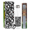 Easter candle, metallic white thermos bottle (500ml) & aromatic flat candle (30cm) (GRAY)