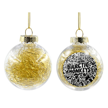 Arctic Monkeys, Χριστουγεννιάτικη μπάλα δένδρου διάφανη με χρυσό γέμισμα 8cm