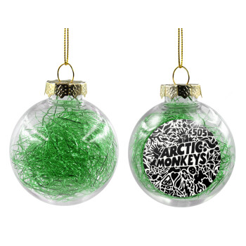 Arctic Monkeys, Χριστουγεννιάτικη μπάλα δένδρου διάφανη με πράσινο γέμισμα 8cm