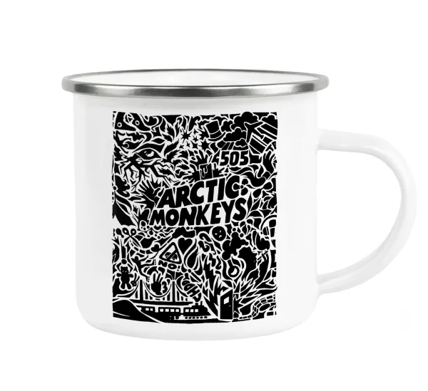 Arctic Monkeys — Metallic enamel cup white 360ml