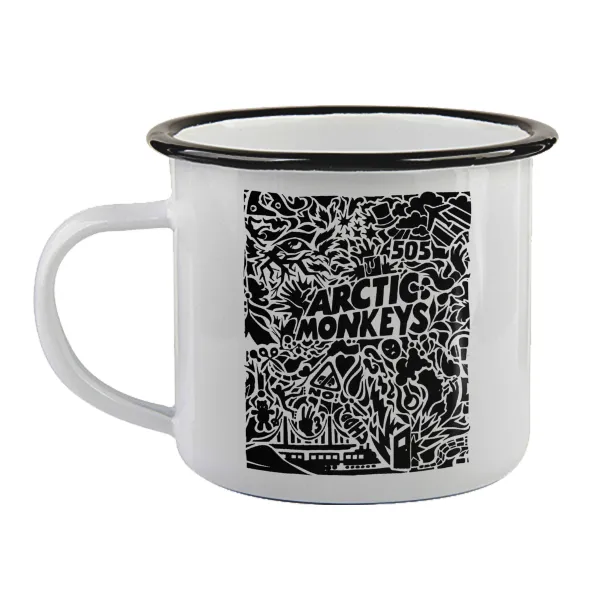 Arctic Monkeys — Enamel mug with black rim, 360ml