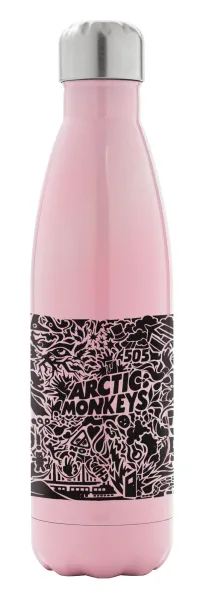 Arctic Monkeys — Metal mug thermos Pink Iridiscent (Stainless steel), double wall, 500ml