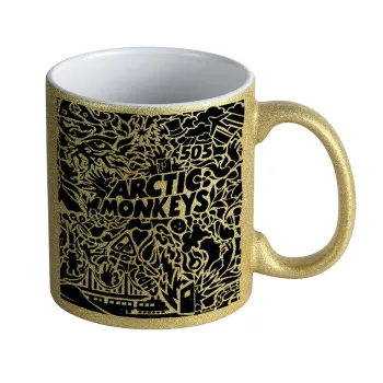 Arctic Monkeys, Κούπα Χρυσή Glitter που γυαλίζει, κεραμική, 330ml
