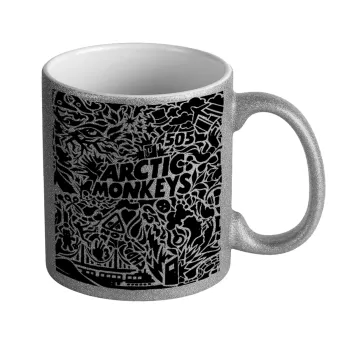 Arctic Monkeys, Κούπα Ασημένια Glitter που γυαλίζει, κεραμική, 330ml