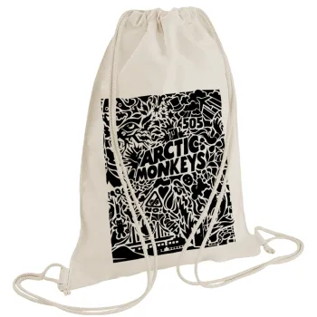 Arctic Monkeys, Τσάντα πλάτης πουγκί GYMBAG natural (28x40cm)