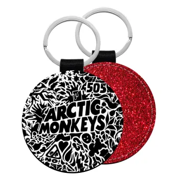 Arctic Monkeys, Μπρελόκ Δερματίνη, στρογγυλό ΚΟΚΚΙΝΟ (5cm)