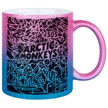 Arctic Monkeys, Κούπα Χρυσή/Μπλε Glitter, κεραμική, 330ml