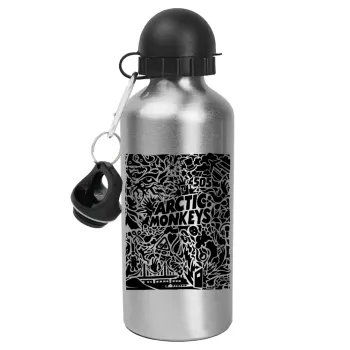Arctic Monkeys, Μεταλλικό παγούρι νερού, Ασημένιο, αλουμινίου 500ml