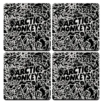 Arctic Monkeys, ΣΕΤ 4 Σουβέρ ξύλινα τετράγωνα (9cm)