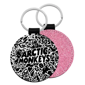Arctic Monkeys, Μπρελόκ Δερματίνη, στρογγυλό ΡΟΖ (5cm)