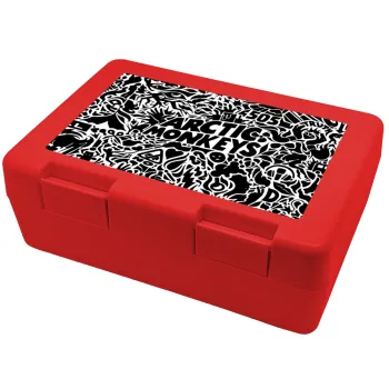 Arctic Monkeys, Children's cookie container RED 185x128x65mm (BPA free plastic)