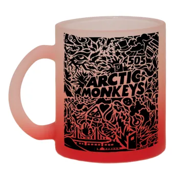 Arctic Monkeys, Κούπα γυάλινη δίχρωμη με βάση το κόκκινο ματ, 330ml