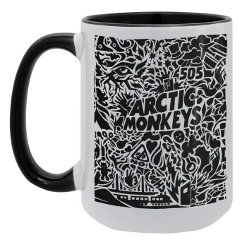 Arctic Monkeys, Κούπα Mega 15oz, κεραμική Μαύρη, 450ml