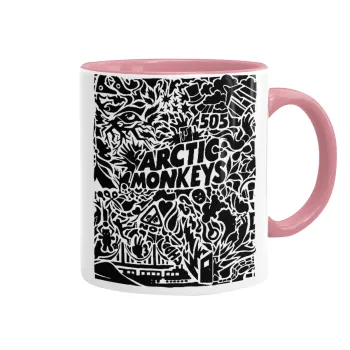 Arctic Monkeys, Κούπα χρωματιστή ροζ, κεραμική, 330ml