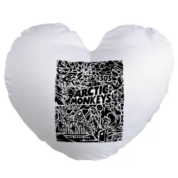 Arctic Monkeys, Μαξιλάρι καναπέ καρδιά 40x40cm περιέχεται το  γέμισμα
