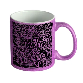 Arctic Monkeys, Κούπα Μωβ Glitter που γυαλίζει, κεραμική, 330ml