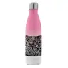 Metal mug thermos Pink/White (Stainless steel), double wall, 500ml