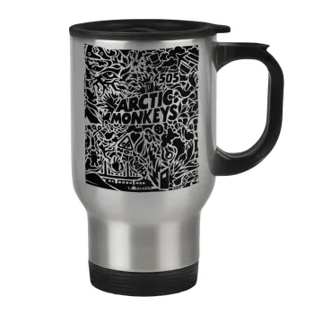 Arctic Monkeys, Κούπα ταξιδιού ανοξείδωτη με καπάκι, διπλού τοιχώματος (θερμό) 450ml