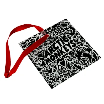 Arctic Monkeys, Christmas ornament, glass square ornament 9x9cm