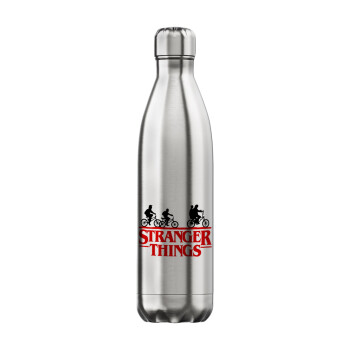 Stranger Things red, Μεταλλικό παγούρι θερμός Inox (Stainless steel), διπλού τοιχώματος, 750ml