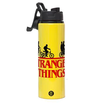 Stranger Things red, Metallic water bottle with safety lid, 850ml aluminum