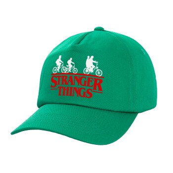 Stranger Things red, Καπέλο παιδικό Baseball, 100% Βαμβακερό, Low profile, Πράσινο