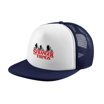 Stranger Things red, Καπέλο παιδικό Soft Trucker με Δίχτυ Dark Blue/White 
