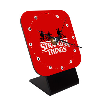 Stranger Things red, Επιτραπέζιο ρολόι ξύλινο με δείκτες (10cm)