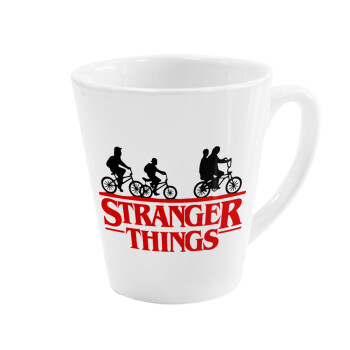 Stranger Things red, Κούπα κωνική Latte Λευκή, κεραμική, 300ml