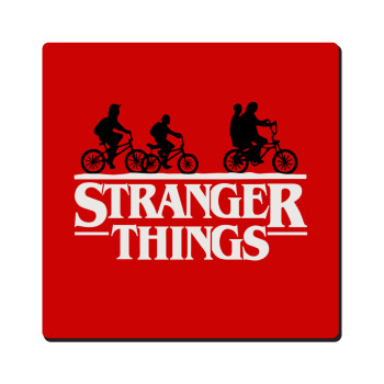 Stranger Things red, Τετράγωνο μαγνητάκι ξύλινο 6x6cm