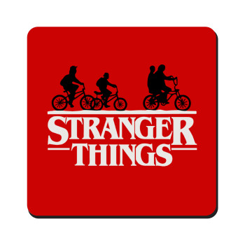 Stranger Things red, Τετράγωνο μαγνητάκι ξύλινο 9x9cm