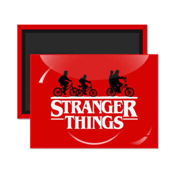 Stranger Things red, Ορθογώνιο μαγνητάκι ψυγείου διάστασης 9x6cm
