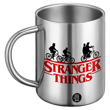 Stranger Things red, Ανοξείδωτη Μεταλλική Κούπα 450ml - Διπλού Τοιχώματος