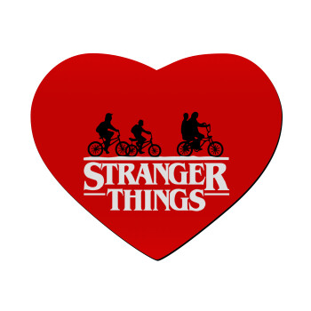 Stranger Things red, Mousepad heart 23x20cm