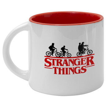 Stranger Things red, Κούπα κεραμική 400ml Λευκή/Κόκκινη