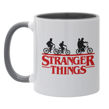 Stranger Things red, Κούπα χρωματιστή γκρι, κεραμική, 330ml