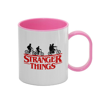 Stranger Things red, Κούπα (πλαστική) (BPA-FREE) Polymer Ροζ για παιδιά, 330ml