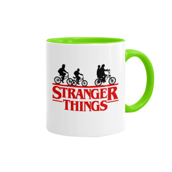 Stranger Things red, Mug colored light green, ceramic, 330ml