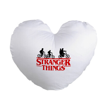 Stranger Things red, Μαξιλάρι καναπέ καρδιά 40x40cm περιέχεται το  γέμισμα
