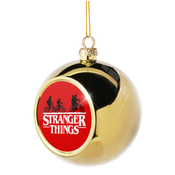Stranger Things red, Χριστουγεννιάτικη μπάλα δένδρου Χρυσή 8cm