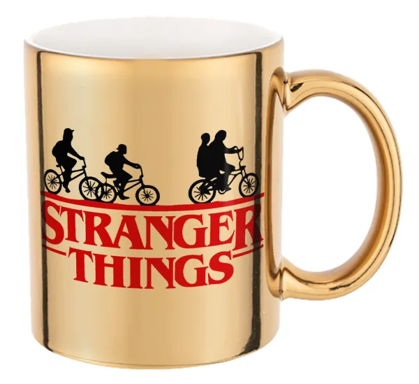Stranger Things red — Mug ceramic, gold mirror, 330ml