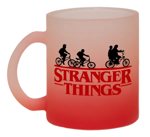 Stranger Things red — Κούπα γυάλινη δίχρωμη με βάση το κόκκινο ματ, 330ml