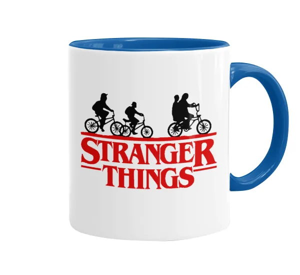Stranger Things red — Κούπα χρωματιστή μπλε, κεραμική, 330ml