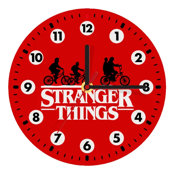 Stranger Things red — Ρολόι τοίχου ξύλινο (20cm)