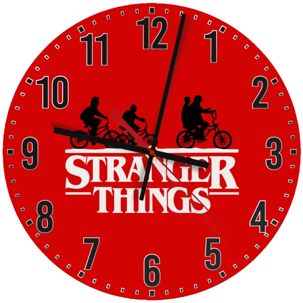 Stranger Things red — Ρολόι τοίχου ξύλινο 30cm