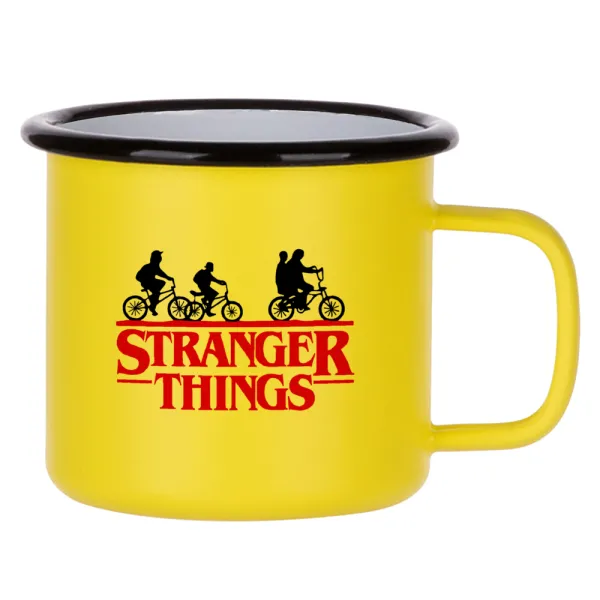 Stranger Things red — Metallic enamel MATT Yellow cup 360ml