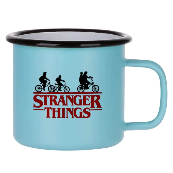 Stranger Things red — Κούπα Μεταλλική εμαγιέ ΜΑΤ σιέλ 360ml