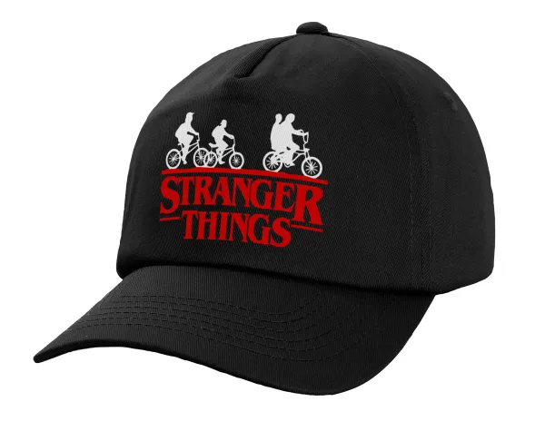 Stranger Things red — Καπέλο Ενηλίκων Baseball, 100% Βαμβακερό,  Μαύρο (ΒΑΜΒΑΚΕΡΟ, ΕΝΗΛΙΚΩΝ, UNISEX, ONE SIZE)